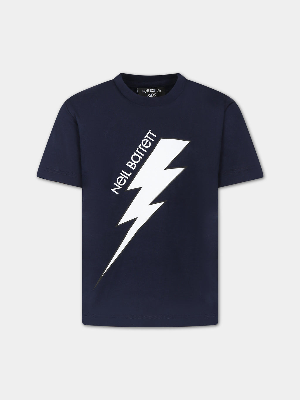 Blue t-shirt for boy with iconic lightning bolt and logo